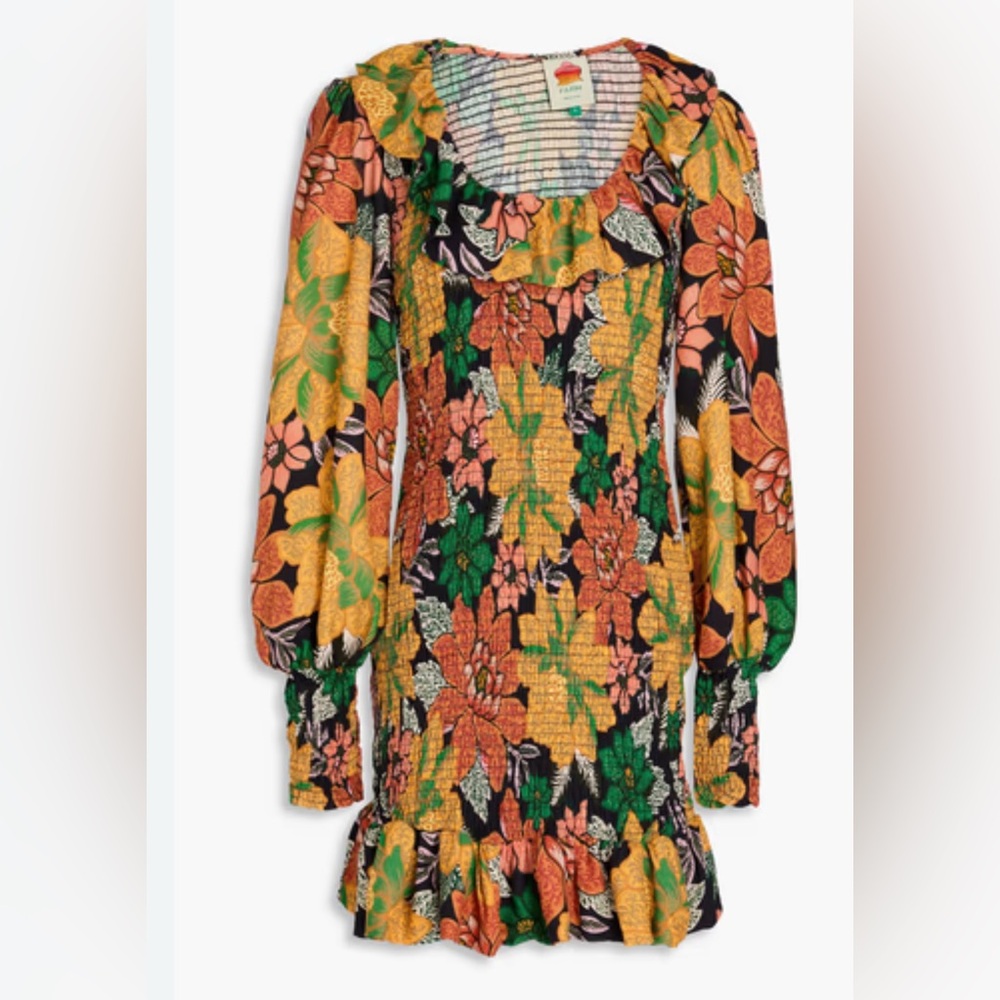 Farm Rio Exclusive Floral Long Sleeve Mini Dress